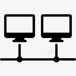 两连接两台计算机连接显示器网络图标高清图片