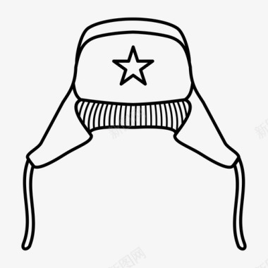俄罗斯帽子乌山卡冬天的帽子图标图标