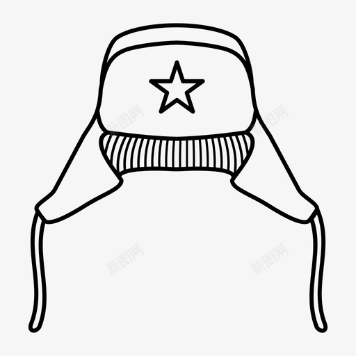 俄罗斯帽子乌山卡冬天的帽子图标svg_新图网 https://ixintu.com 乌山卡 俄罗斯帽子 冬天的帽子