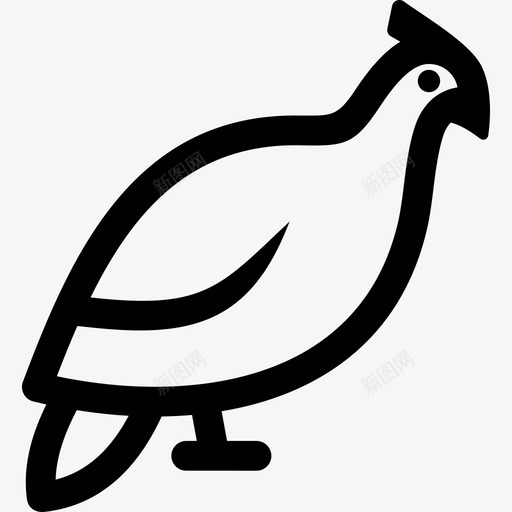 珍珠鸡鸟黑色图标svg_新图网 https://ixintu.com 农场 珍珠鸡 鸟 鸟类轮廓 黑色