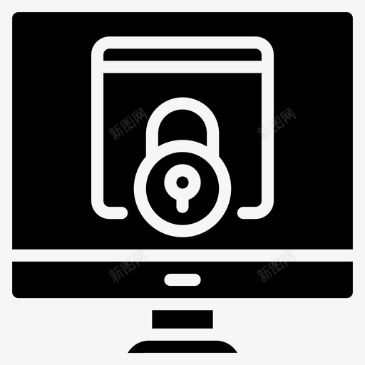 桌面锁电脑数据图标svg_新图网 https://ixintu.com 安全 数据 数据安全 桌面锁 电脑