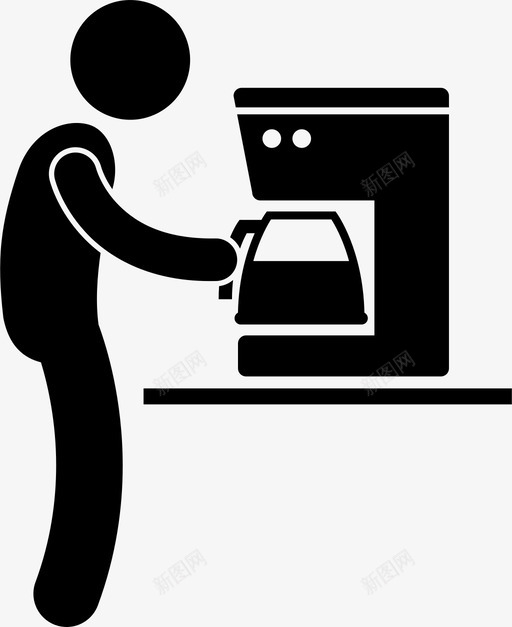 咖啡机冲泡制作图标svg_新图网 https://ixintu.com 人 冲泡 制作 咖啡机 家用先进电器 茶