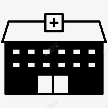医院大楼急诊室图标图标