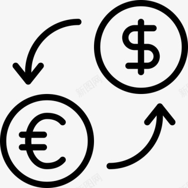 货币兑换商业金融图标图标