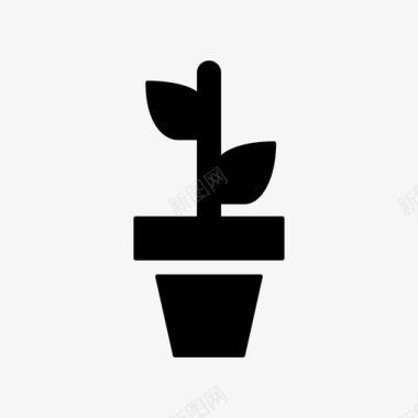 盆栽植物叶子自然图标图标