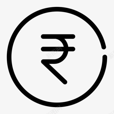卢比货币硬币印度图标图标