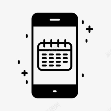 智能手机应用程序日历时钟图标图标