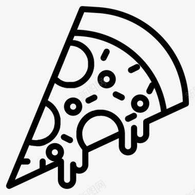 披萨片奶酪披萨快餐图标图标