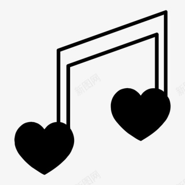音乐爱情音符图标图标