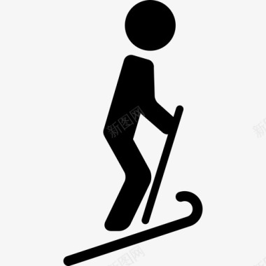 滑雪运动动作图标图标