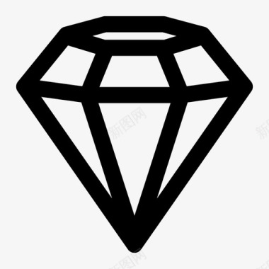 钻石克拉水晶图标图标