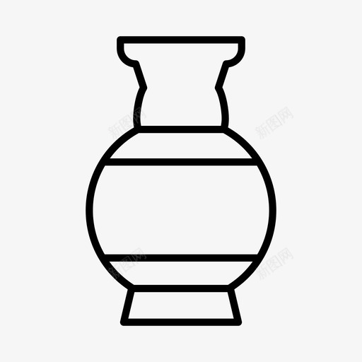 陶器古董装饰图标svg_新图网 https://ixintu.com 古董 家居用品 花瓶 装饰 陶器