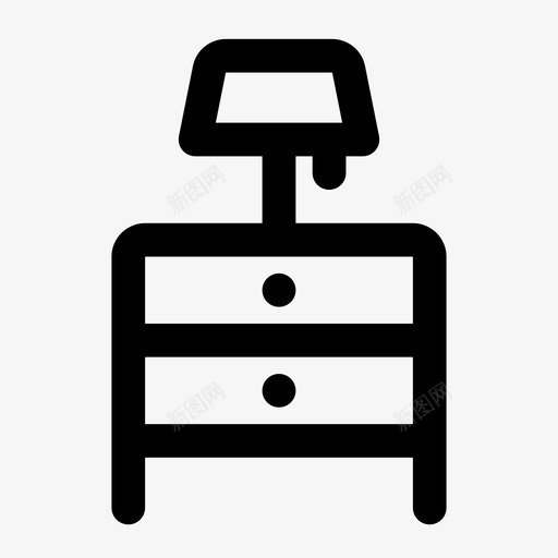 灯床橱柜图标svg_新图网 https://ixintu.com jumpicon家具粗体线 床 桌子 橱柜 灯
