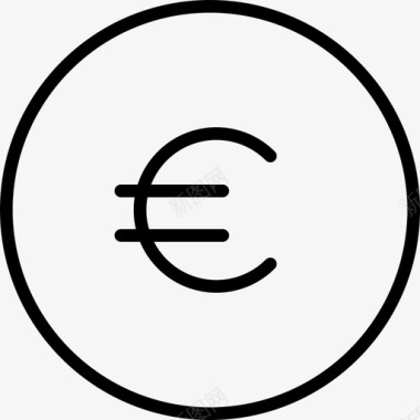 欧元硬币业务现金图标图标