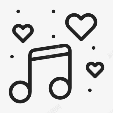 音乐之爱心浪漫图标图标