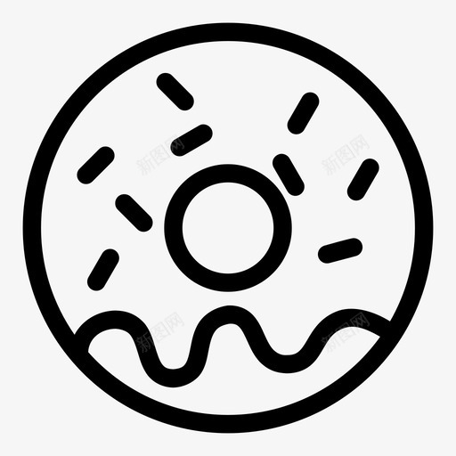 甜甜圈蛋糕食物图标svg_新图网 https://ixintu.com 甜甜圈 蛋糕 零食 食物