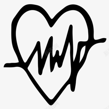心跳心电图心脏病学图标图标