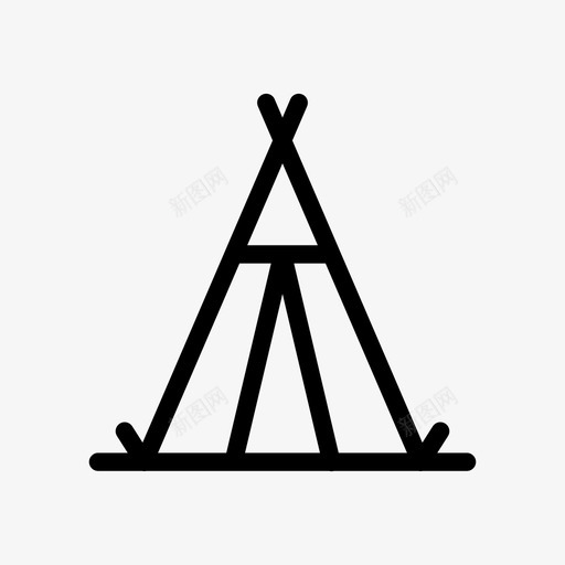帐篷营地野营图标svg_新图网 https://ixintu.com typee 印第安人 帐篷 自然公园 营地 野营