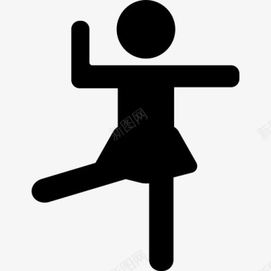 锻炼左腿和左臂人动作的女人图标图标