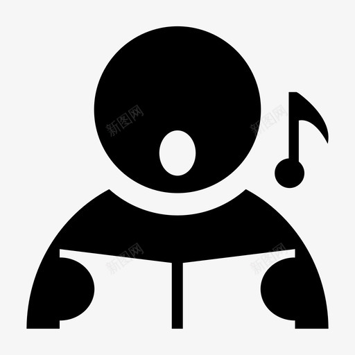 歌手合唱团独奏者图标svg_新图网 https://ixintu.com 专业人士 合唱 合唱团 歌唱团 歌手 独奏者