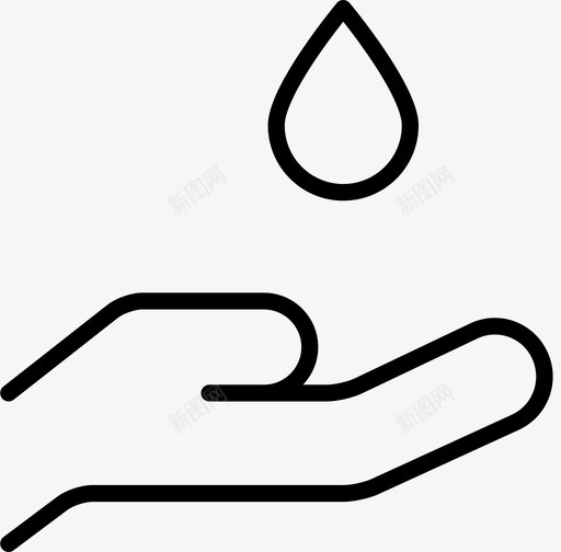 手掌水滴手图标svg_新图网 https://ixintu.com 手 手掌 水 水滴 液体 自然薄