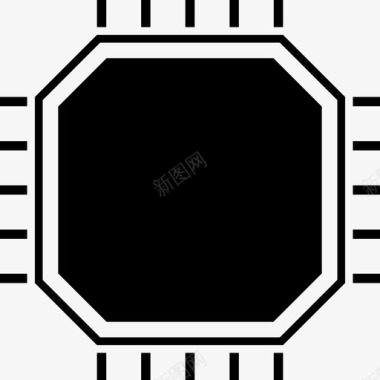 方形处理器计算机设备和小工具图标图标