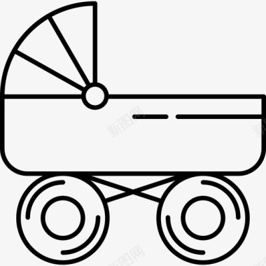 婴儿车婴儿图标套装超薄图标