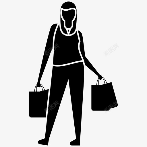 购物女士购买生活方式图标svg_新图网 https://ixintu.com 人物插图 生活方式 购买 购物女士 购物女孩 购物女性