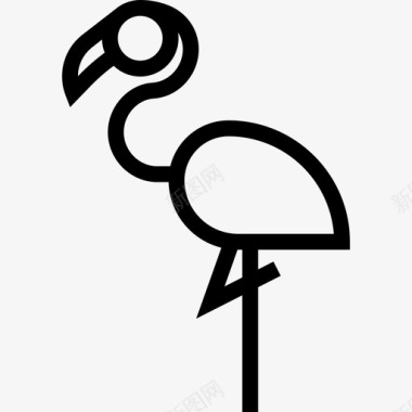 火烈鸟朝左动物可爱的动物图标图标