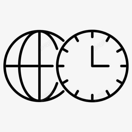 时区时钟计时器图标svg_新图网 https://ixintu.com 全球业务 时区 时钟 计时器