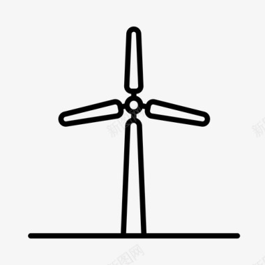 风力涡轮机绿色能源可持续性图标图标