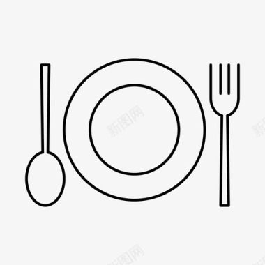 餐盘叉子厨房用具图标图标