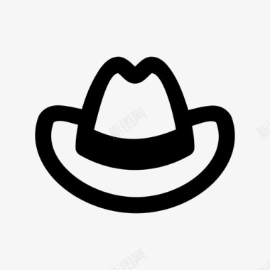牛仔帽帽子戴图标图标