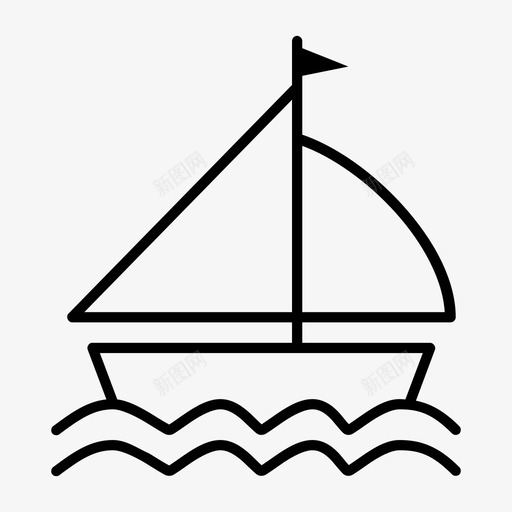 船探险帆船图标svg_新图网 https://ixintu.com 帆船 探险 海上 航运 船 运输