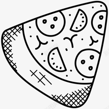 披萨片快餐意大利食品图标图标