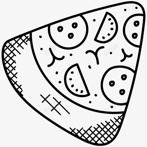 披萨片快餐意大利食品图标svg_新图网 https://ixintu.com 垃圾食品 快餐 意大利食品 披萨片 食品和饮料涂鸦图标 餐食