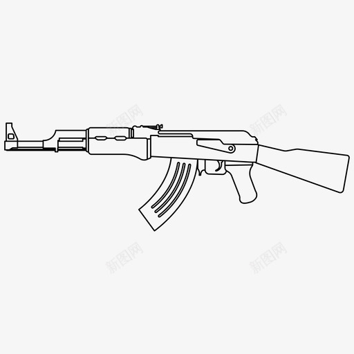 akm战场枪图标svg_新图网 https://ixintu.com akm 战争 战场 枪 步枪 武器
