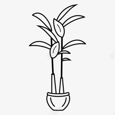 花瓶植物室内装饰盆栽植物图标图标