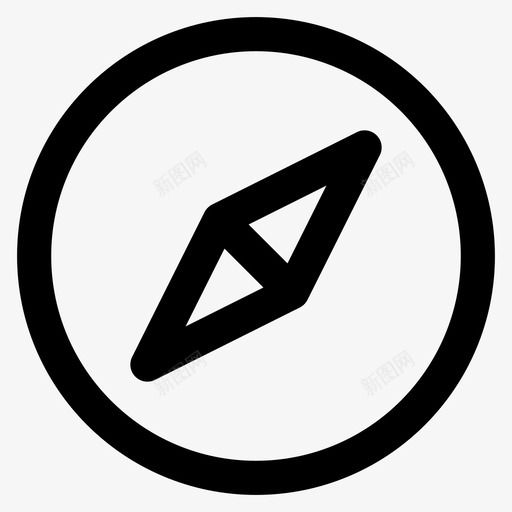 指南针位置导航图标svg_新图网 https://ixintu.com 位置 基本轮廓3 导航 指南针 路线
