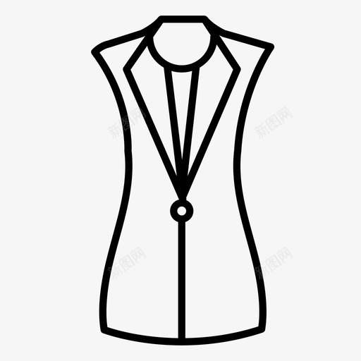 无袖外套服装时尚图标svg_新图网 https://ixintu.com 女性时尚 无袖外套 时尚 服装