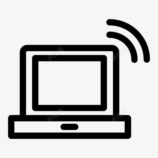 电脑笔记本电脑信号图标svg_新图网 https://ixintu.com wifi 信号 技术线 电脑 笔记本电脑