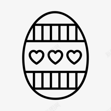 复活节彩蛋庆祝彩绘图标图标