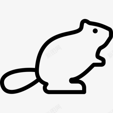 海狸动物蓖麻图标图标