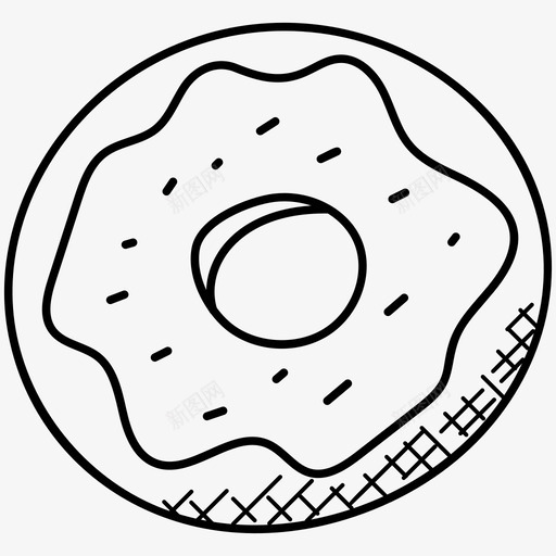 甜甜圈烘焙食品糖果图标svg_新图网 https://ixintu.com 烘焙食品 甜点 甜甜圈 糖果 食品和饮料涂鸦图标