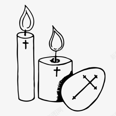 复活节蜡烛复活节彩蛋宗教图标图标
