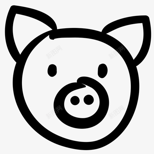 猪动物小猪图标svg_新图网 https://ixintu.com 动物 小猪 手绘 猪