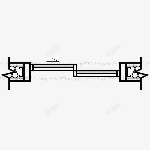 自动推拉门建筑平面图图标svg_新图网 https://ixintu.com 平面图 平面图中的门 建筑 自动推拉门