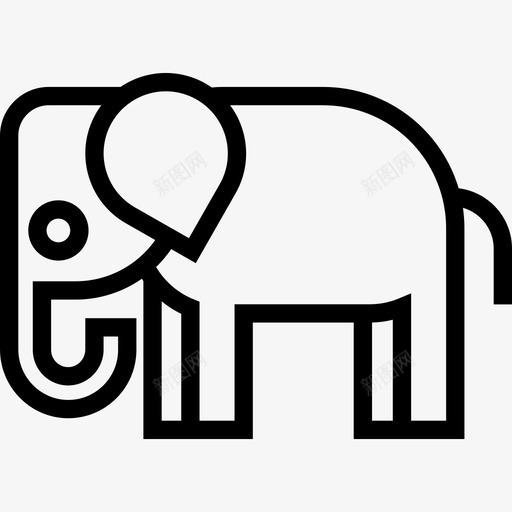 大象朝左动物可爱的动物图标svg_新图网 https://ixintu.com 动物 可爱的动物 大象朝左