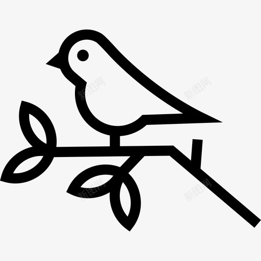 树枝上的鸟春天直系图标svg_新图网 https://ixintu.com 春天 树枝上的鸟 直系