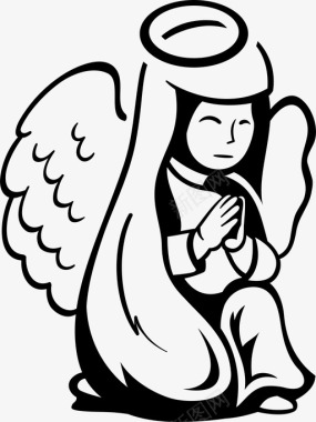 祈祷天使圣洁灵光图标图标